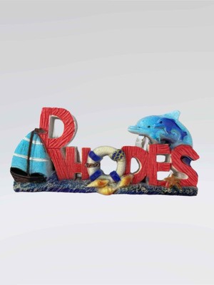 PremiumPort Rodos Temalı Kabartmalı Polyester Magnet Buzdolabı Süsü