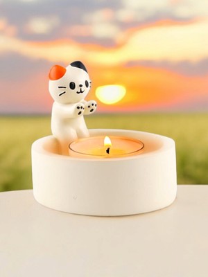 PremiumPort Şirin Kedi Mumluk – Ev ve Mekan Dekorasyonu Için Sevimli Aksesuar