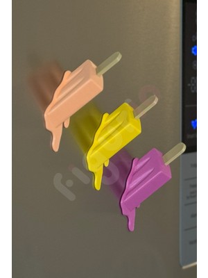 PremiumPort 3'lü Dondurma Magnet Seti, Buzdolabı Dekorasyonu Için Eğlenceli Seçenek