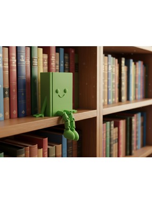 PremiumPort Sevimli Kitap Figürü, Şık ve Renkli Kitaplık Süsü Dekorasyon Parçası