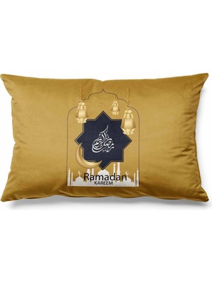 PremiumPort Dikdörtgen Golden Desenli Çift Taraflı Süet Kırlent Kılıfı, Şık ve Zarif Tarz