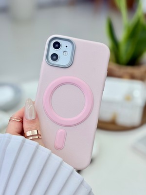 Go Aksesuar Iphone 11 Uyumlu Magsafe Özellikli Parmak Izi Bırakmaz Darbe Önleyici Deri Görünümlü Silikon Kılıf