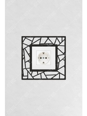 PremiumPort Modern Dekoratif Tekli Priz Çerçevesi, Şık ve Kullanışlı Tasarım