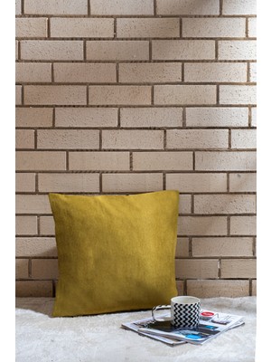 PremiumPort Şık ve Sade Modern Dekoratif Yastık Kılıfı, Golden Mustard Renkli