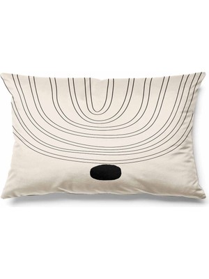 PremiumPort Dikdörtgen Arka Desenli Çift Taraflı Süet Kırlent Kılıfı