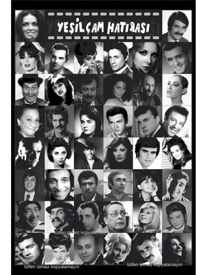 PremiumPort Yeşilçam Temalı Retro Ahşap Ev Dekorasyonu Kolaj Tablo