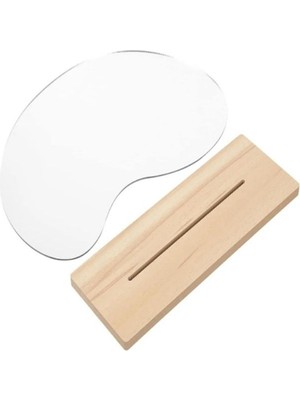 PremiumPort Düzensiz Estetik Ahşap Makyaj Aynası, Çerçevesiz, Dekoratif Masa ve Oturma Odası