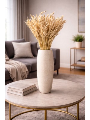 PremiumPort Şoklanmış Yulaf ve Doğal Kuru Çiçek Demeti, Uzun Ömürlü, Rustik Dekor