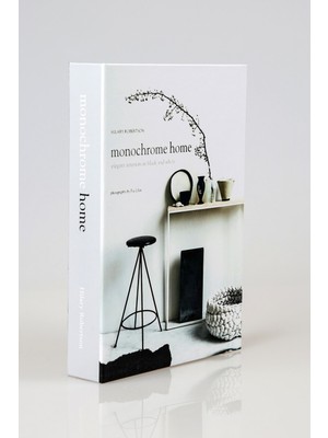 PremiumPort Şık Siyah Beyaz Dekoratif Kitap Kutusu, Modern Ev Aksesuarı