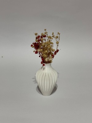 PremiumPort Beyaz Tombik Vazo Magnetli Dekorasyon, Buzdolabı Süsü ve Ev Hediyesi