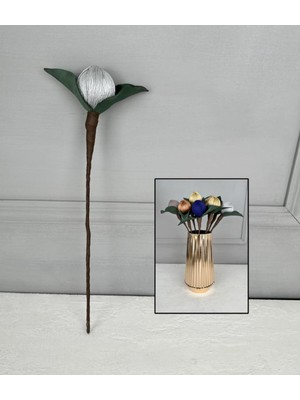 PremiumPort Yapay Lateks Top Çiçek, Şık ve Doğal Görünüm, Dekoratif Kullanım Için Ideal