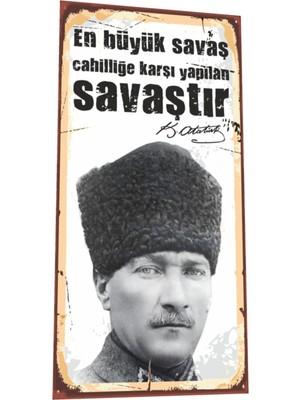 PremiumPort Mini Ahşap Poster - Atatürk Sözleri, Dekoratif ve Şık Tasarım