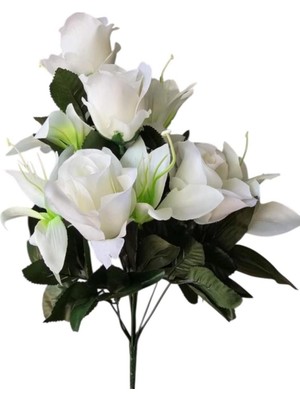 PremiumPort 5 Adet Gül ve Zambak Aranjmanlı 42 cm Buket Seti