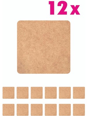 PremiumPort 12'li Kare Supla Levha, 3 mm Ham Mdf, 20 Cm, Şık ve Kullanışlı Ürün