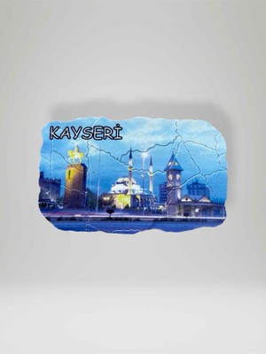 PremiumPort Kayseri Temalı Çatlatma Polyester Magnet Buzdolabı Süsü