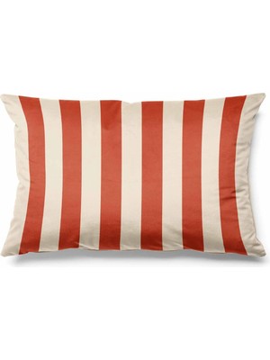 PremiumPort Dikdörtgen Çizgili Kırlent Kılıfı, Çift Taraflı Baskı 50X30 cm