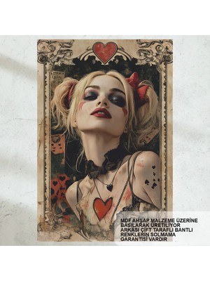 PremiumPort Vintage Harley Quinn Ahşap Poster, Retro Nostaljik Tablo, Mdf Dekorasyon
