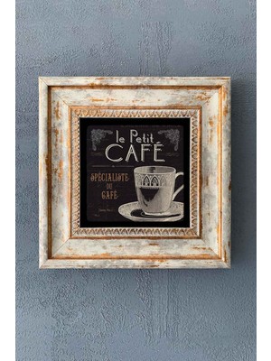 PremiumPort Çerçeveli Taş Tablo 20X20 Cm, Cafe ve Mutfak Dekorasyonu