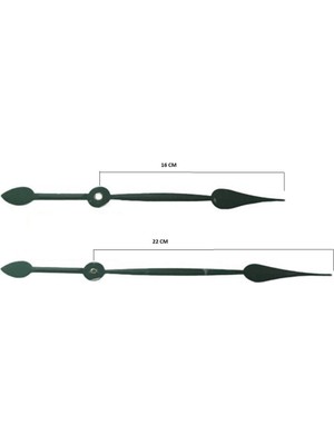 PremiumPort Siyah Renk Akrep Yelkovan Saniye Takımı, Şık ve Modern Tasarım