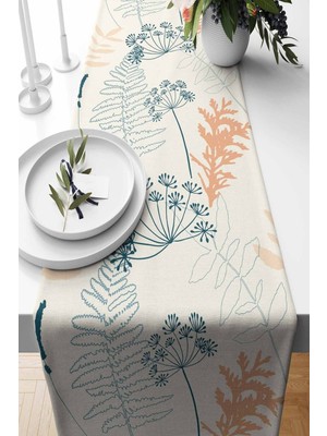 PremiumPort Narin Desenli Süet Dokuma Runner, 140X40 Cm, Şık ve Şık Dekorasyon Için