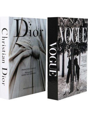 PremiumPort 2'li Vogue Gelinlik Dekoratif Kitap Kutu Seti