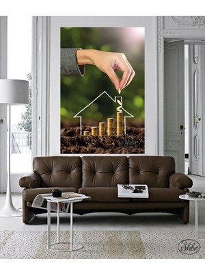 PremiumPort Dikey Kanvas Tablo, Emlakçı ve Ofis Dekoru, Inşaat ve Gyo Için Şık Tasarım