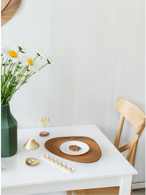 PremiumPort Mermer Kırçıl Desen Armut Model Kiremit Su Tutmaz 2 Kişilik 4 Parça Amerikan Servis