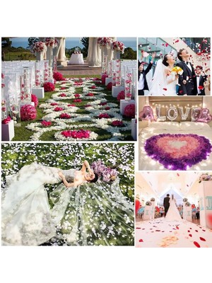 MiraLive Beyaz Renk Gül Yaprağı Şekilli Konfeti 10 Paket 1000 Adet