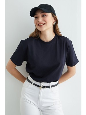 FullaModa Basic Bisiklet Yaka Tişört