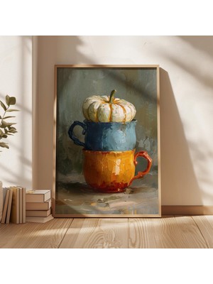 PremiumPort Şık Ahşap Çerçeveli Modern Oturma Odası ve Mutfak Tablosu