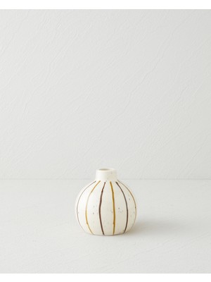 PremiumPort Krem Renkli 10.5 cm Vazo, Şık ve Zarif Dekoratif Parça