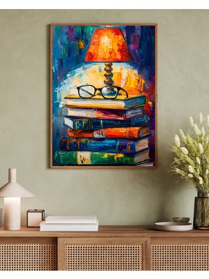 PremiumPort Şık Ahşap Çerçeveli Oturma Odası ve Mutfak Dekor Tablosu