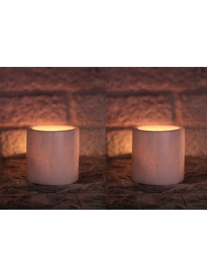 PremiumPort Iki Parça Doğal Mermer Mumluk Seti, Şamdan ve Dekorasyon Için