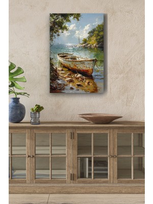 PremiumPort Sanatsal Kanvas Tablo, Deniz Manzarası, Modern Dekorasyon, Ev ve Ofis Için