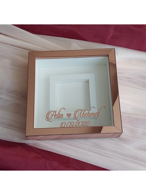 PremiumPort 25X25 cm Fotoğraf Çerçevesi, Rose Pleksi Kaplama, 6 cm Derinlik