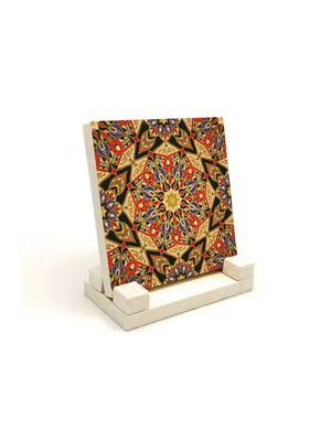 PremiumPort Renkli Iran Desenli Doğaltaş Masaüstü Dekorasyonu