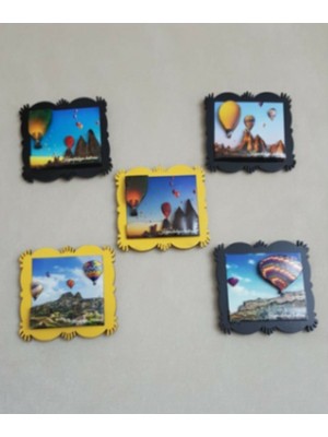 PremiumPort 5'li Rolyef Buzdolabı Magnetleri, Şık ve Renkli Ev Dekoru Seti