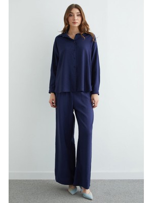 FullaModa Basic Düğmeli Salaş Krinkıl 2 Li Takım