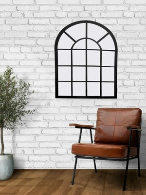 PremiumPort Şık Siyah Zemin Beyaz Dekoratif Kırılmaz Pleksi Ayna