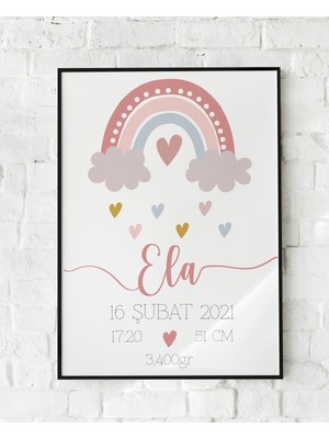 PremiumPort Sevimli Çocuk ve Bebek Odası Çerçeveli Tablo, Dekorasyon Afişi