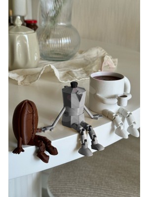 PremiumPort Şık 3 Parça Kahve Temalı Dekoratif Biblo Seti
