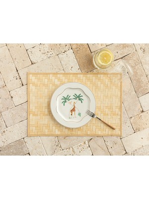 PremiumPort Doğal Bambu Amerikan Servis 45X30 Cm, Şık ve Hafif Masa Dekoru