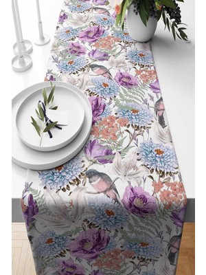 PremiumPort Rüner Spring Desenli Süet Dokuma 140X40 Cm, Şık ve Modern Tasarım