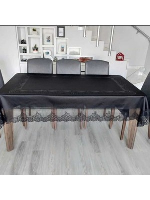 PremiumPort Şık Siyah Tül Masa Örtüsü, 160X220 Cm, Kare, Flaş Ürün
