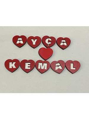 PremiumPort Kırmızı Kalpli Harfli Magnet, Sevimli ve Şık Dekorasyon Aksesuarı