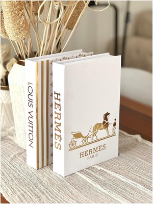 PremiumPort Şık Dekoratif Kitap Kutu Seti, Ev ve Ofis Için Zarif Saklama Çözümü