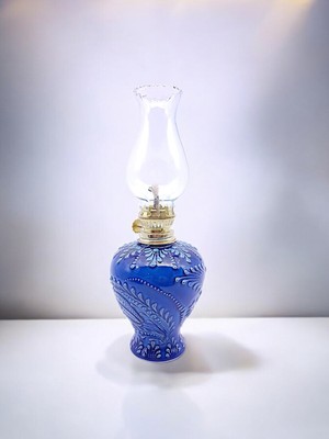 PremiumPort El Işlemeli Dekoratif Gaz Lambası, Şık ve Şeffaf Tasarım