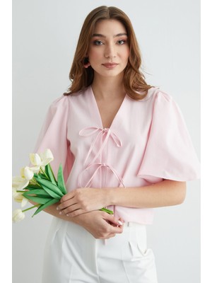 FullaModa Önden Bağlamalı Geniş Kol Kimono