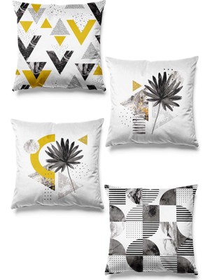 PremiumPort Mermer Desenli 4'lü Süet Kırlent Kılıfı, Çift Taraflı, Şık ve Zarif Tasarım