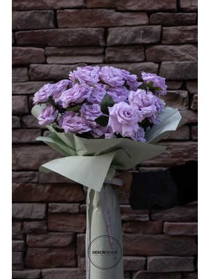 PremiumPort Lila Yapay Gül Dalı, 70 Cm, Şık ve Zarif Dekoratif Çiçek Parçası